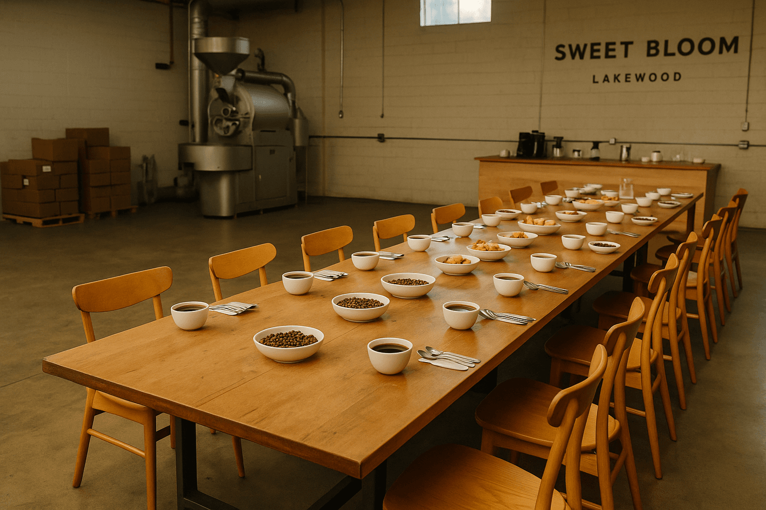 Sweet Bloom Coffee Tasting — The wide view scene