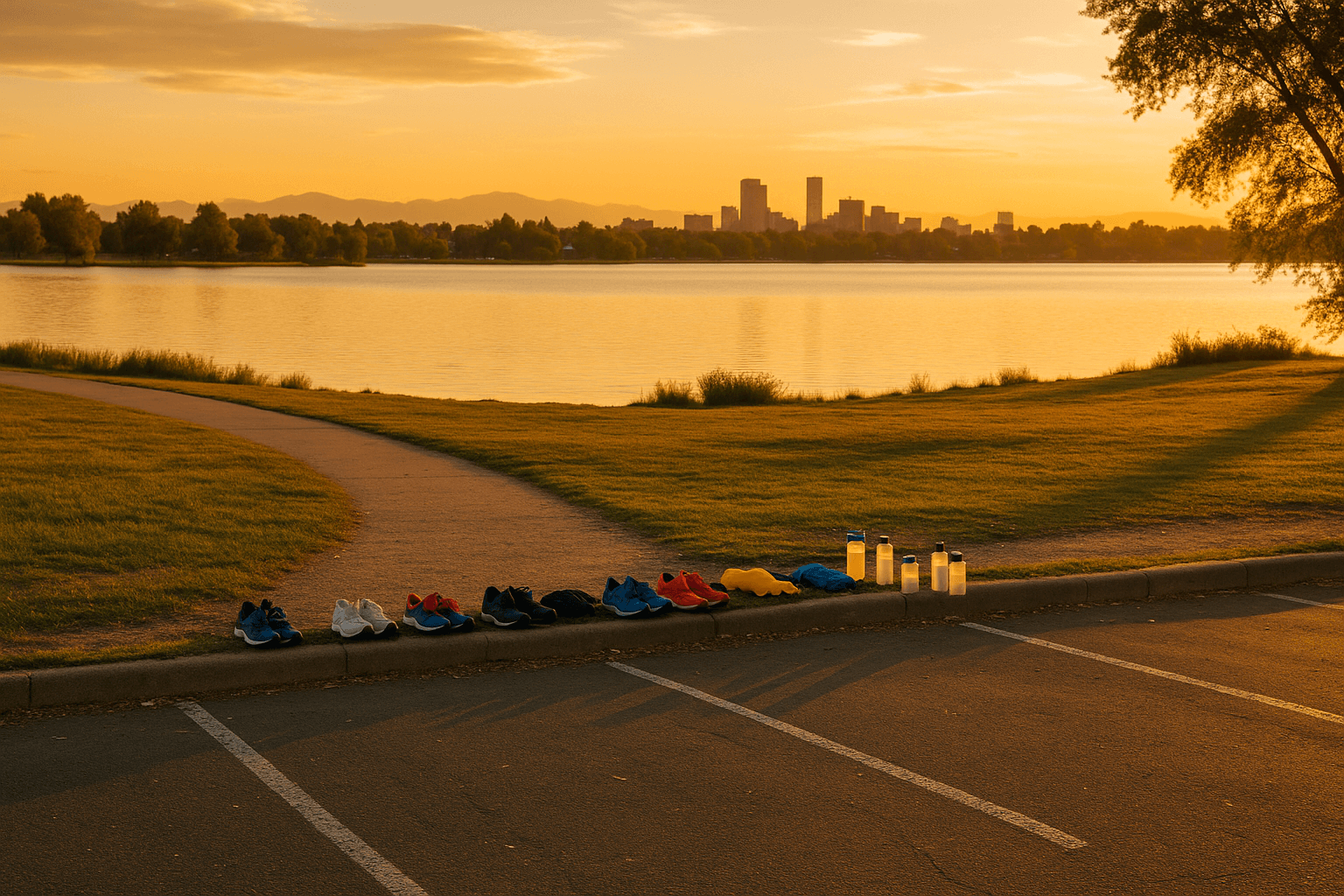 Golden Hour Run 🌅 🏃🏻‍♀️ (Millennial + Gen Z) — The wide view scene