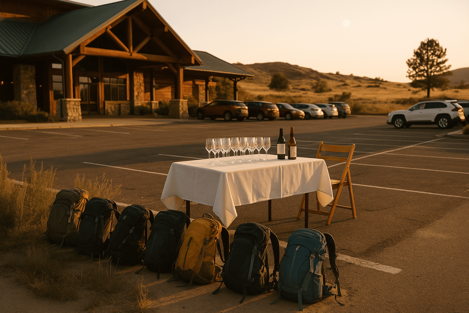 Upscale Happy Hour and Full Moon Hike — Golden hour scene
